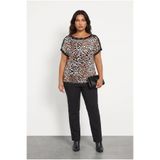 Stil Diva Kuşgözü Detaylı Leopar Bluz