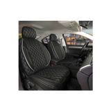 Stil Fiat Albea Uyumlu Lüks Yarı Deri Oto Koltuk Kılıfı Ön/Arka Set