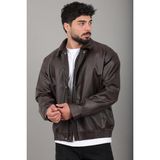 Stil Kombin Bel Lastikli Oversize Suni Deri Mont Bl 1731_50379 - Kahverengi