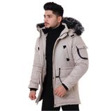 stil kombin Bill İçi Kürklü Kapşonlu Mont & Kaban BEJ XXL