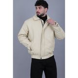 Stil Kombin Kışlık Dolumlu Içi Kürklü Oversize Suni Deri Mont KMD_50502 - Bej