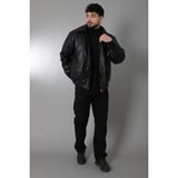 Stil Kombin Kışlık Dolumlu Içi Kürklü Oversize Suni Deri Mont KMD_50502 - Siyah