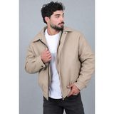 Stil Kombin Kışlık Dolumlu Içi Kürklü Oversize Suni Deri Mont KMD_50502 - Vizon - XL