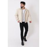 Stil Kombin Nova Mevsimlik Mont XL Erkek Dik Yaka Krem Renkli Slim Fit Özellikli Bel Lastikli Bl 1759_60300