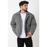 Stil Kombin Yakalı Bel Lastikli Nova Mevsimlik Mont Bl 1759_60300 - Füme - XL