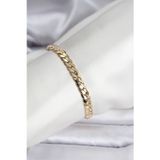 Stil Love 14K Gold Renk Kaplama Ezme Zincir Model Kadın Bileklik