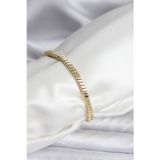 Stil Love 14K Gold Renk Kaplama Kare Zincir Model CM Kadın Bileklik