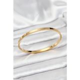 Stil Love 316L Çelik Gold Renk 65 mm İnce Kadın Kelepçe Bileklik