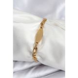 Stil Love 316L Çelik Gold Renk Oval Yazı Yazmaya Uygun Kadın Bileklik