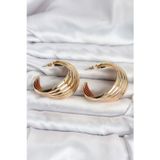 Stil Love 316L Çelik Gold Renk Yarım Halka Model Kadın Küpe