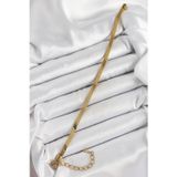 Stil Love 316L Çelik Gold Renk Yassı Zincir Model Kadın Bileklik SL12315