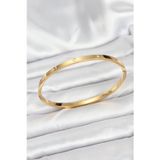 Stil Love 316L Çelik Gold Renk Zirkon Taşlı 65 mm İnce Kadın Kelepçe Bileklik
