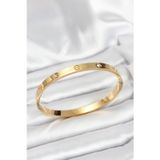Stil Love 316L Çelik Gold Renk Zirkon Taşlı 65 mm Kadın Kelepçe Bileklik