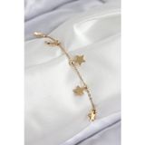 Stil Love 316L Çelik Sıralı Yıldız Model Gold Renk Kadın Bileklik