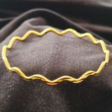 Stil Love 925 Ayar Gümüş Zikzak Model Gold Ajda Bilezik SL9801