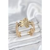 Stil Love Çiçek Model Pirinç Levha Gold Kadın Bileklik