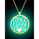 Stil Love Gümüş Fosforlu Gold Anne Çocuk Sevgisi Kadın Kolye SL12503
