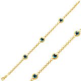 Stil Love Gümüş Gold Nazar Boncuklu Bayan Bileklik