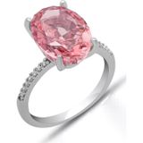 Stil Love Gümüş Ice Cut Oval Pembe Zirkon Taşlı Kadın Yüzük