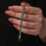 Stil Love Gümüş Kazaziye Örgü Bileklik SL7309
