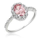 Stil Love Gümüş Pembe Oval Taşlı Kadın Yüzük SL4712