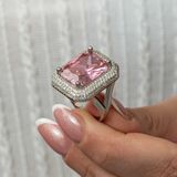 Stil Love Gümüş Pembe Zirkon Taşlı Kadın Yüzük SL8250