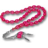 Stil Love Gümüş Püsküllü Pembe Ateş Kehribar Tesbih SL12273