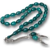 Stil Love Gümüş Püsküllü Sıkma Kehribar Tesbih SL12594