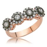 Stil Love Gümüş Rose Elmas Montür Bayan Yüzük SL2612