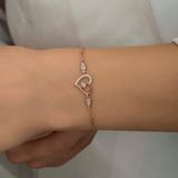 Stil Love Gümüş Rose Kalpli Tektaş Kadın Bileklik