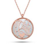 Stil Love Gümüş Rose Sedef Taşlı Anne Çocuk Sevgisi Kolye SL12086