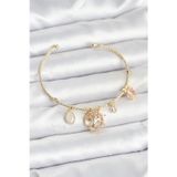 Stil Love Hayat Ağacı Charmlı Gold Renk Pirinç Kadın Bileklik