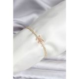 Stil Love Kelebek Model Zirkon Taşlı Gold Renk Pirinç Su Yolu Kadın Bileklik