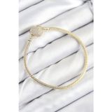 Stil Love Pirinç Charm Zirkon Taşlı Kalp Model Gold Renk Kadın Bileklik