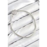 Stil Love Pirinç Charm Zirkon Taşlı Kalp Model Gümüş Renk Kadın Bileklik