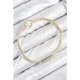 Stil Love Pirinç Charm Zirkon Taşlı Yonca Model Gold Renk Kadın Bileklik