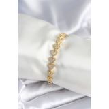 Stil Love Pirinç Gold Renk Kalp Model Kadın Bileklik