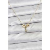 Stil Love Pirinç Gold Renk Minimal Charmlı Kadın Kolye