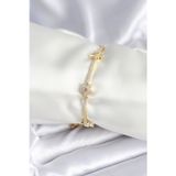 Stil Love Pirinç Gold Renk Yıldız Model Kadın Bileklik