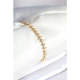 Stil Love Pirinç Gold Renk Zirkon Taşlı Baklava Model Kadın Bileklik
