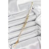 Stil Love Pirinç Gold Renk Zirkon Taşlı Balık Sırtı Kadın Bileklik SL12298