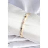 Stil Love Pirinç Gold Renk Zirkon Taşlı Kadın Bileklik