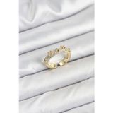 Stil Love Pirinç Gold Renk Zirkon Taşlı Vintage Kadın Yüzük
