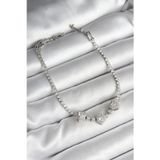 Stil Love Pirinç Sıralı Kalp Figürlü Zirkon Taşlı Gümüş Renk Kadın Bileklik SL11924
