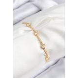 Stil Love Pirinç Zirkon Taşlı Daire Model Gold Renk Asansörlü Kadın Bileklik