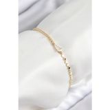 Stil Love Pirinç Zirkon Taşlı Damla Model Ezme Zincir Gold Renk Kadın Bileklik