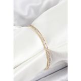 Stil Love Pirinç Zirkon Taşlı İnce Su Yolu Model Gold Renk Kadın Bileklik SL12190