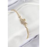 Stil Love Pirinç Zirkon Taşlı Kuğu Model Gold Renk Kadın Bileklik