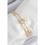 Stil Love Pirinç Zirkon Taşlı Pırlanta Model Gold Renk Kadın Bileklik