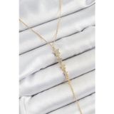 Stil Love Pirinç Zirkon Taşlı Sıralı Yıldız Figürlü Y Model Gold Renk Kadın Kolye SL12562